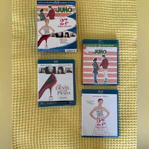 Blue Blu-ray Set- with The Devil Wears Prada, 27 Dresses & Juno